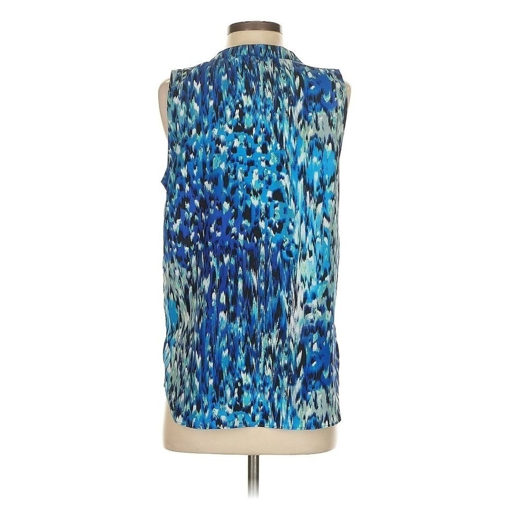 Charlie Jade Women Blue Abstract Print Sleeveless Boho Chic Blouse Top Small A49 - Picture 2 of 9